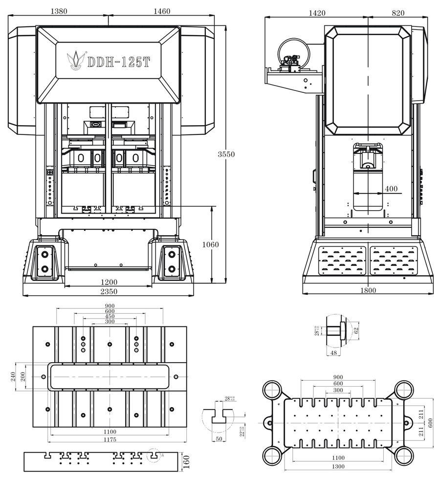 龙门高速冲床原理结构图